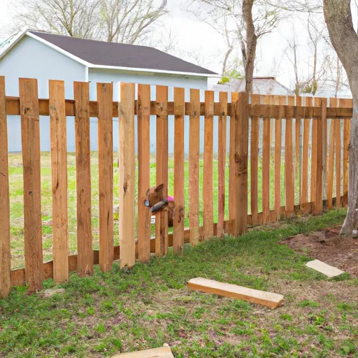 Clôture pour chien en bois dans un jardin sécurisé