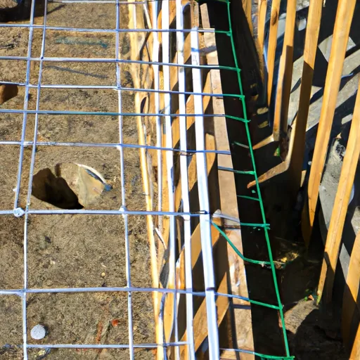 Construction d'une clôture pour chien avec grillage et poteaux