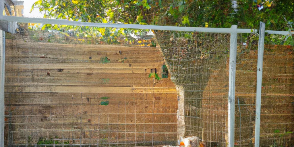 Clôture mixte en bois et grillage pour chien dans un jardin